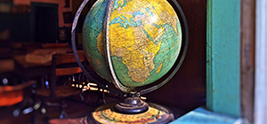 Globe in classroom